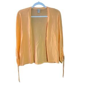 Chico's Orange Lightweight Open Front Cotton Cardigan Women's Size 0/Small